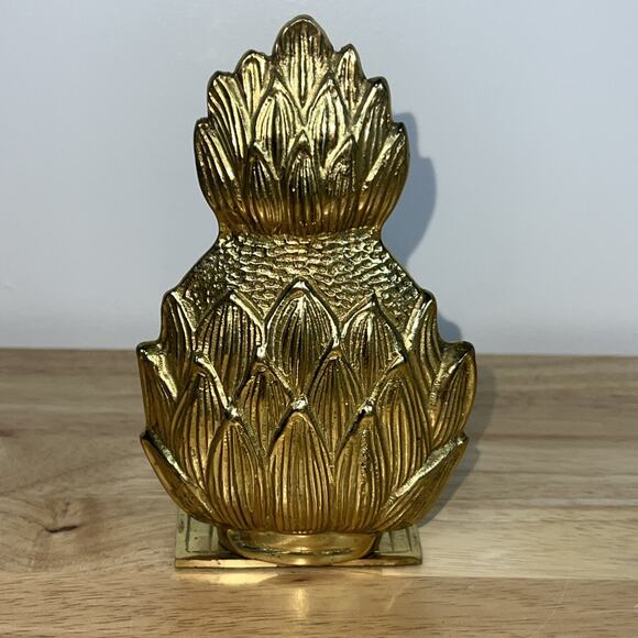 Vintage Hampton Brass Pineapple Bookend Home Decor Made In India - Picture 5 of 6